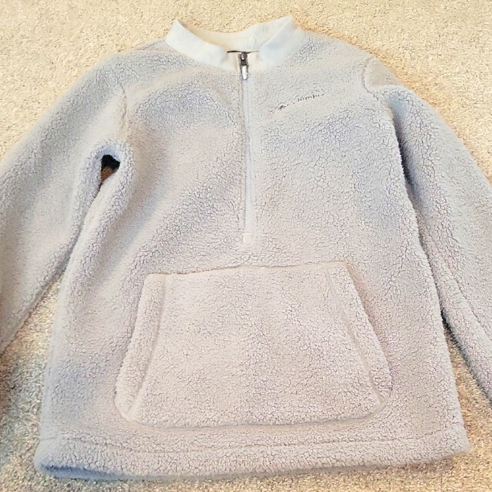 Columbia Supersoft Light Gray kids  Fleece Pullover